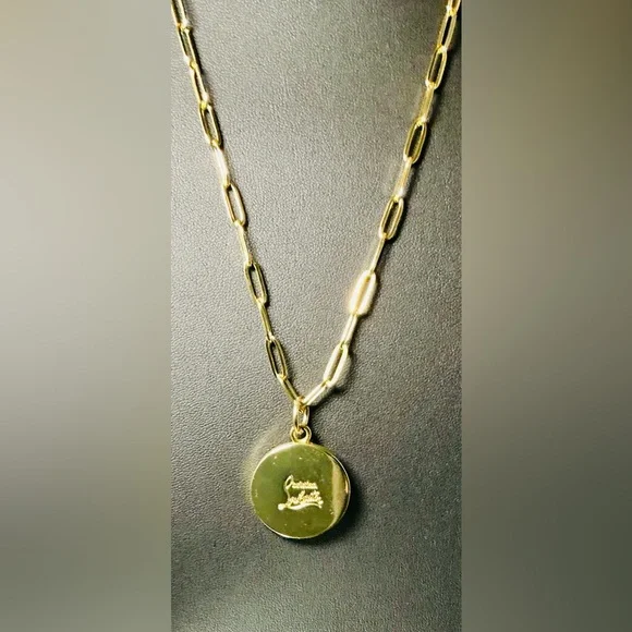 Christian Louboutin Gold Charm W/Necklace on 18K Gold 925 Chain – Italy | Boxed - Picture 6 of 8
